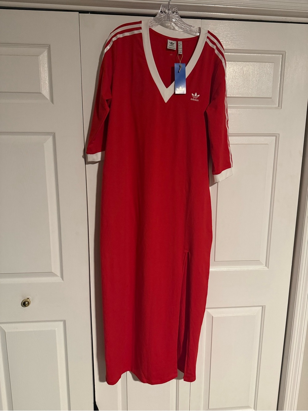 adidas Red Maxi Dress with White Trim - Picture 6 of 6